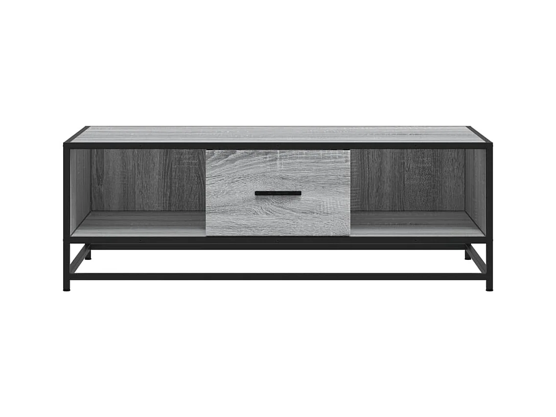 Mesa de centro Sonoma gris 100x57x35 cm madera contrachapada y metal