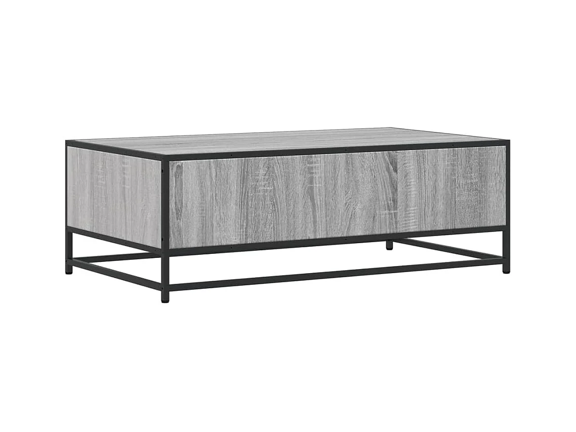 Mesa de centro Sonoma gris 100x57x35 cm madera contrachapada y metal