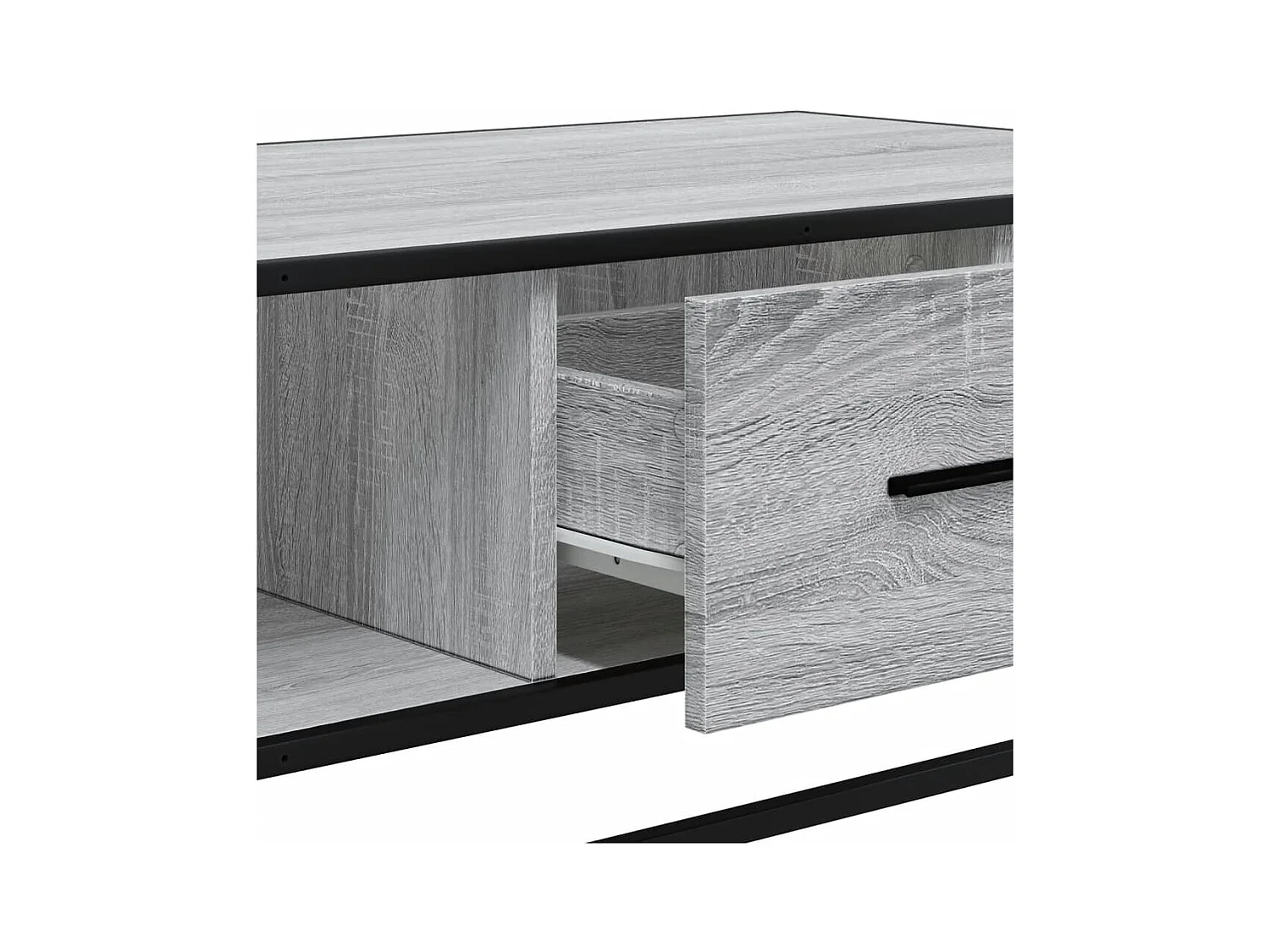 Mesa de centro Sonoma gris 100x57x35 cm madera contrachapada y metal