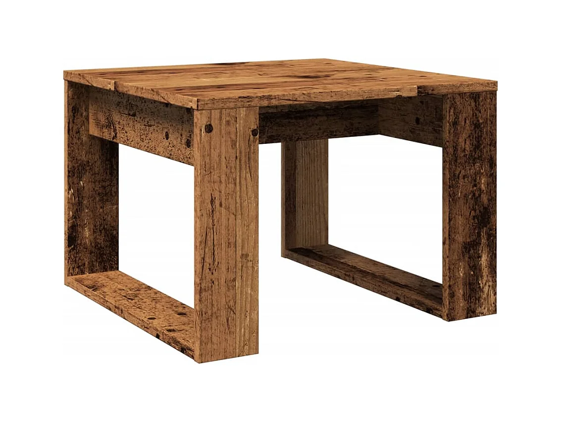 Table d'appoint vieux bois 50x50x35 cm bois d'ingénierie