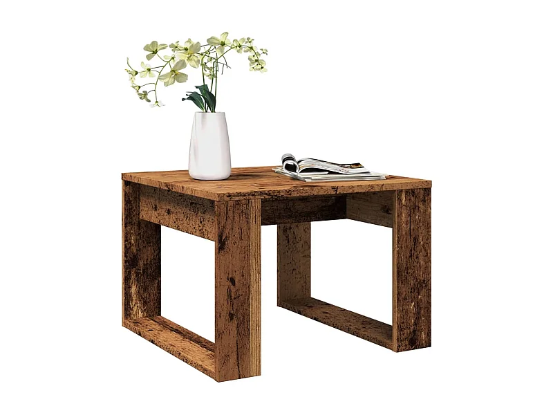 Table d'appoint vieux bois 50x50x35 cm bois d'ingénierie