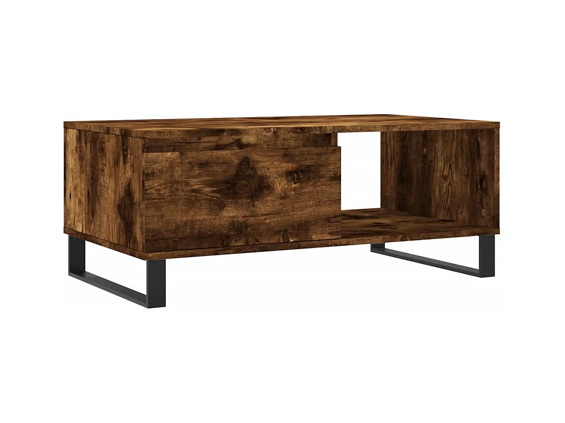 Table basse Chêne fumé 90x50x36,5 cm Bois d'ingénierie