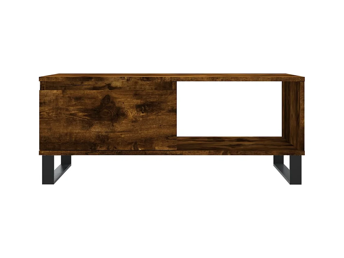Table basse Chêne fumé 90x50x36,5 cm Bois d'ingénierie