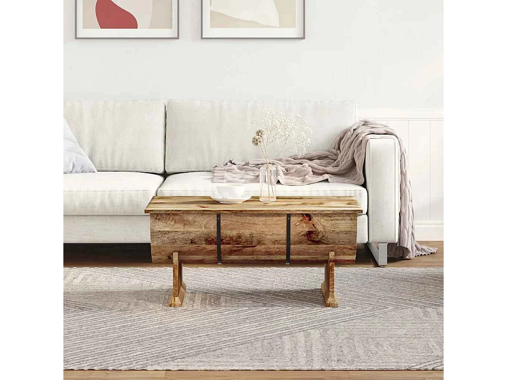 Table basse Bois de manguier massif 88x50x40 cm