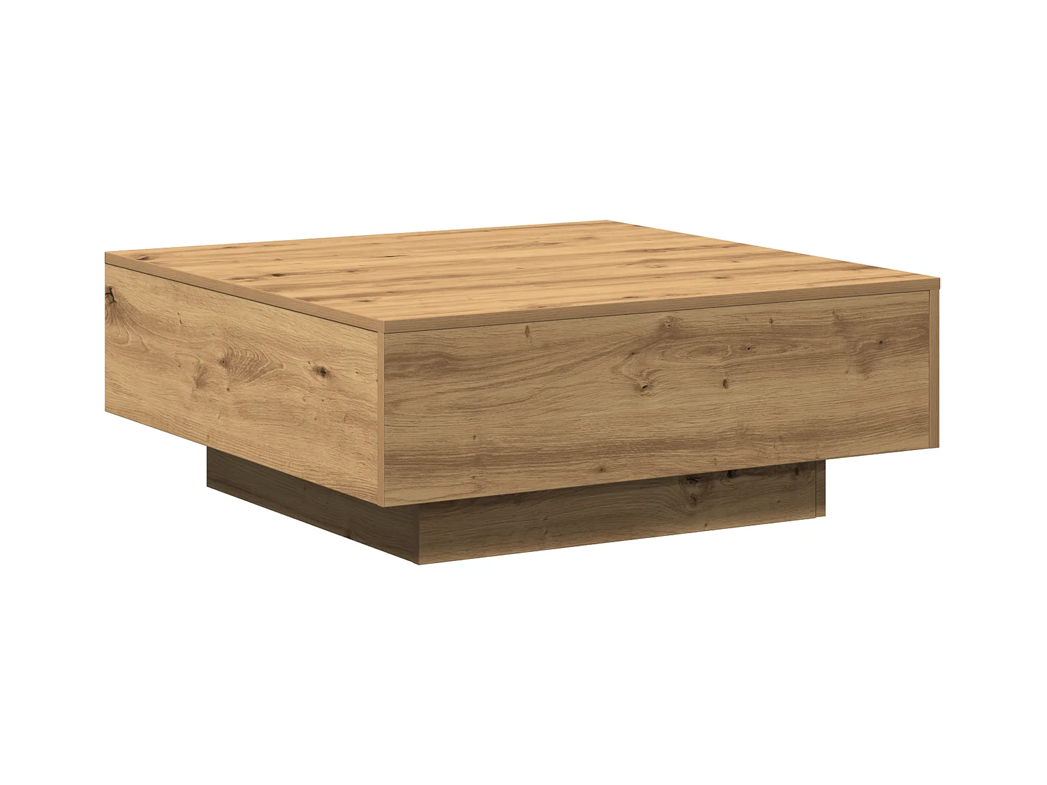 Mesa de centro Roble artesanal 80x80x31 cm Madera de ingeniería