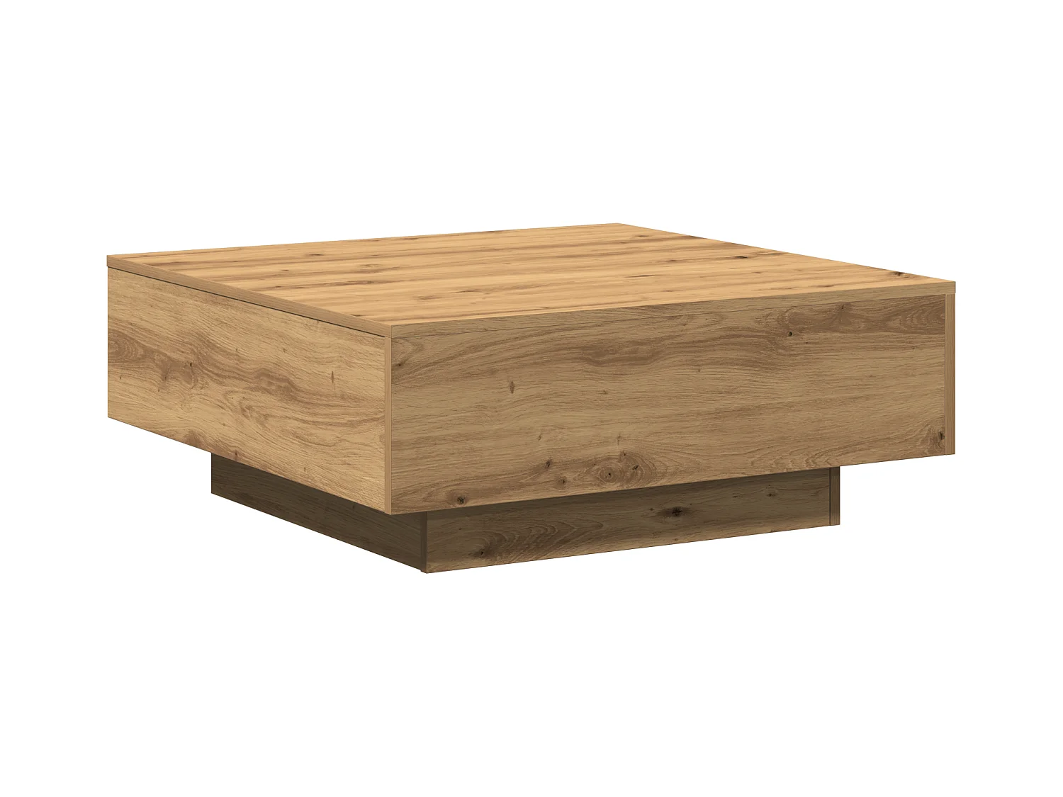 Mesa de centro Roble artesanal 80x80x31 cm Madera de ingeniería