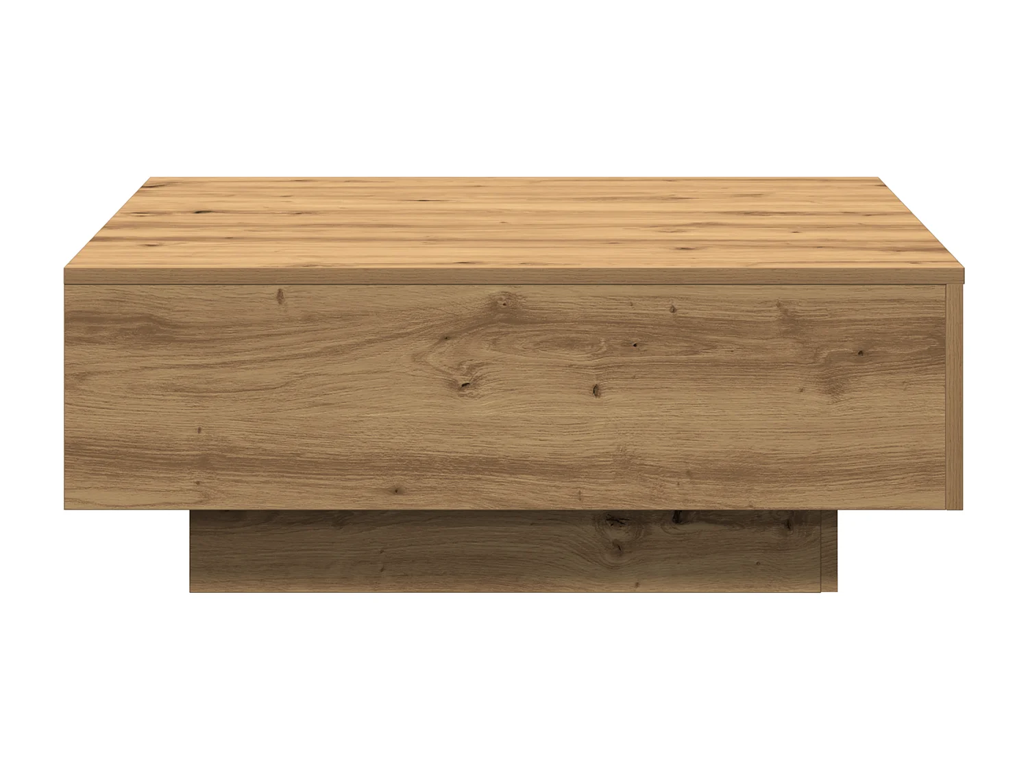 Table basse Chêne artisanal 80x80x31 cm Bois d'ingénierie