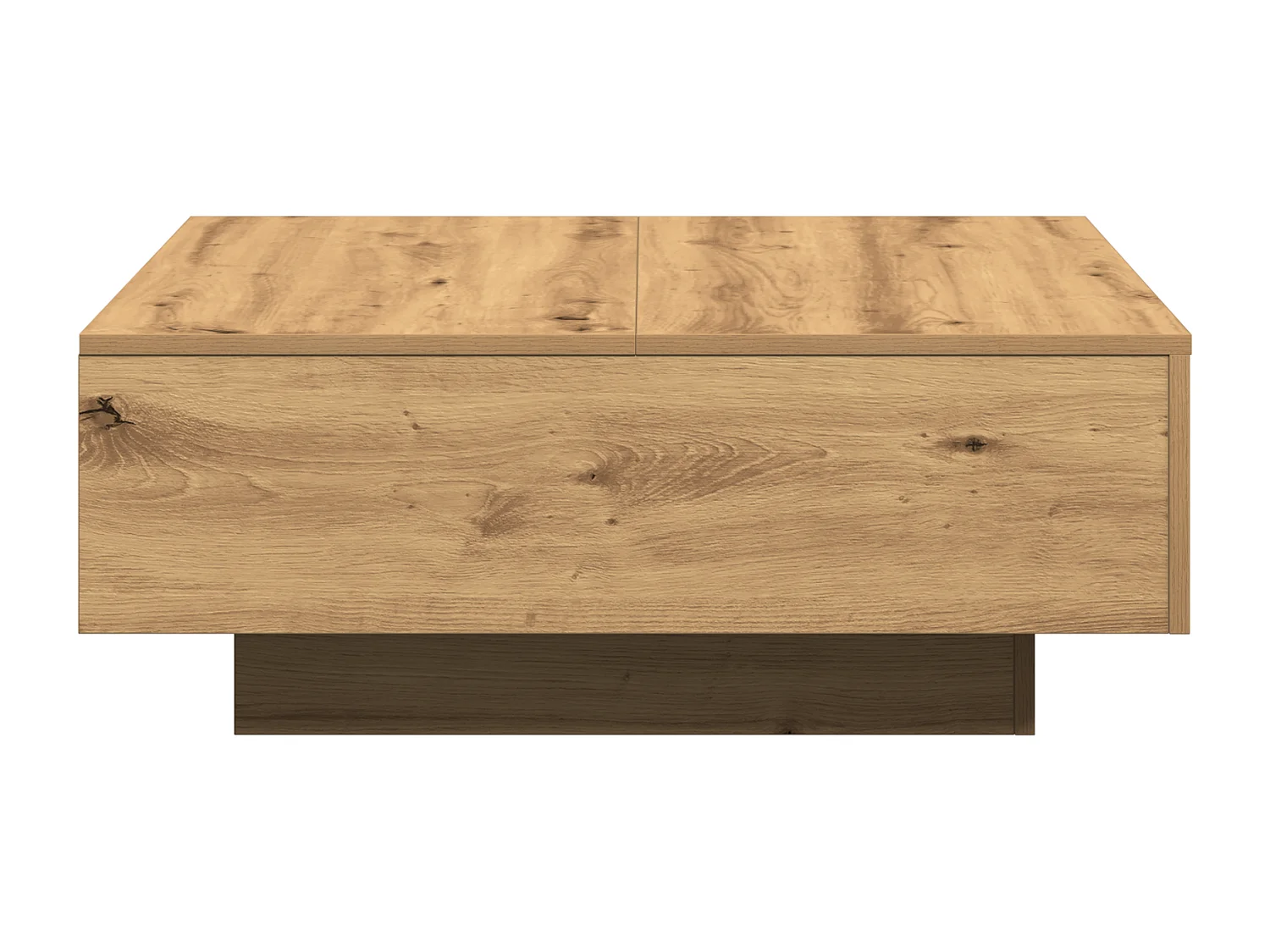 Table basse Chêne artisanal 80x80x31 cm Bois d'ingénierie