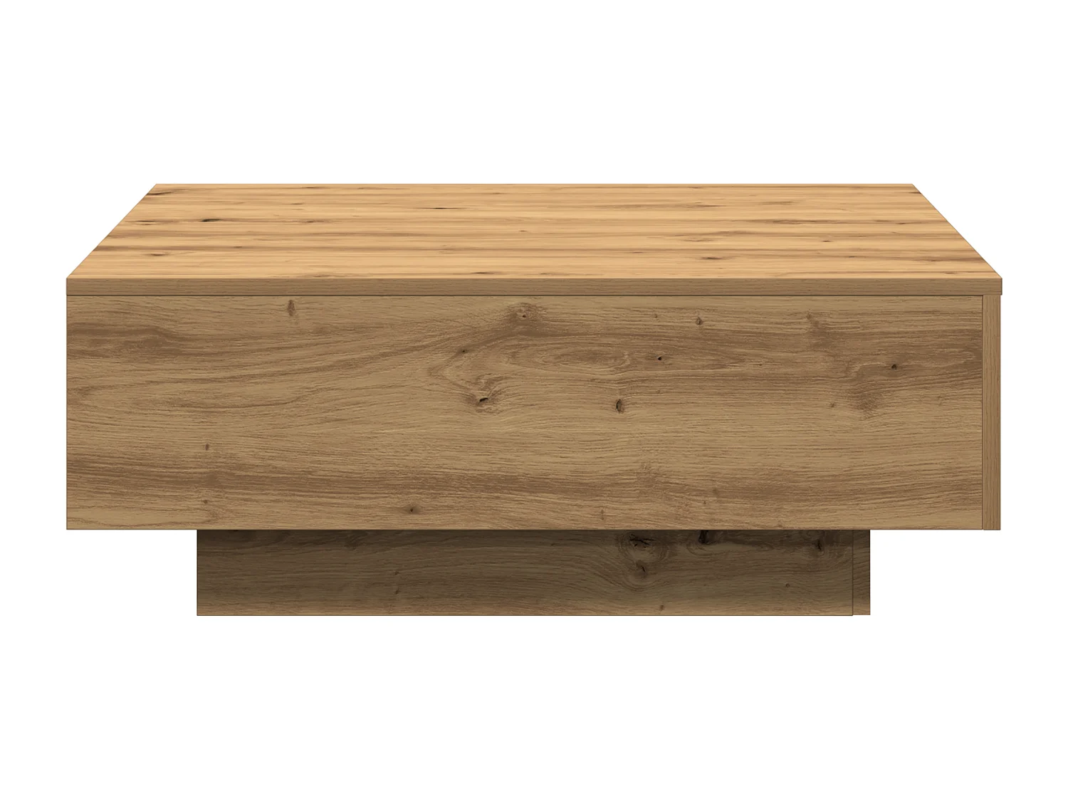 Table basse Chêne artisanal 80x80x31 cm Bois d'ingénierie