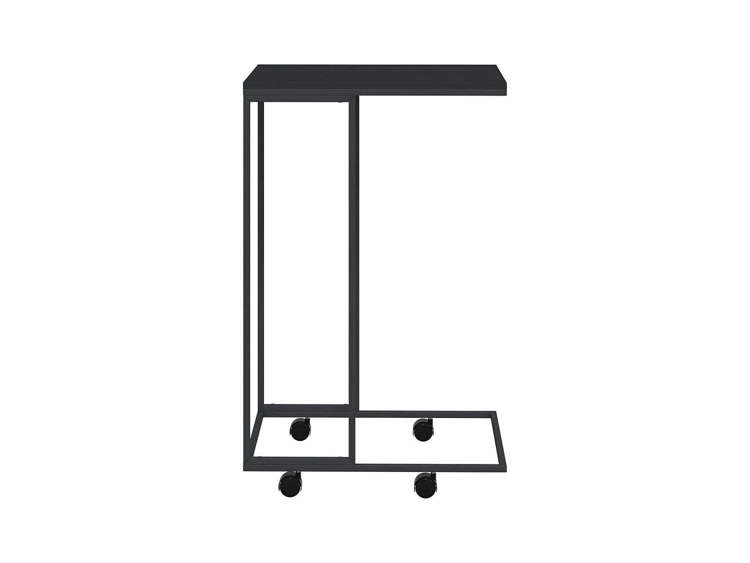 Table d'appoint avec roues Noir 40x30x63,5 cm Bois d'ingénierie