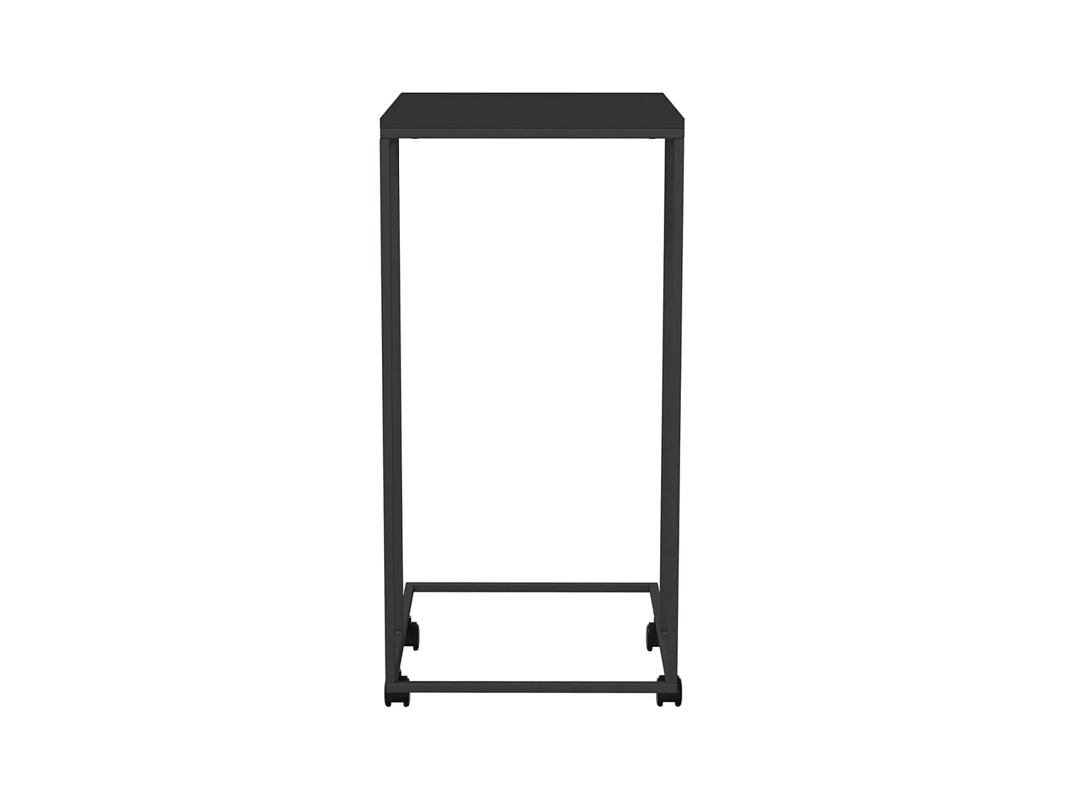 Table d'appoint avec roues Noir 40x30x63,5 cm Bois d'ingénierie