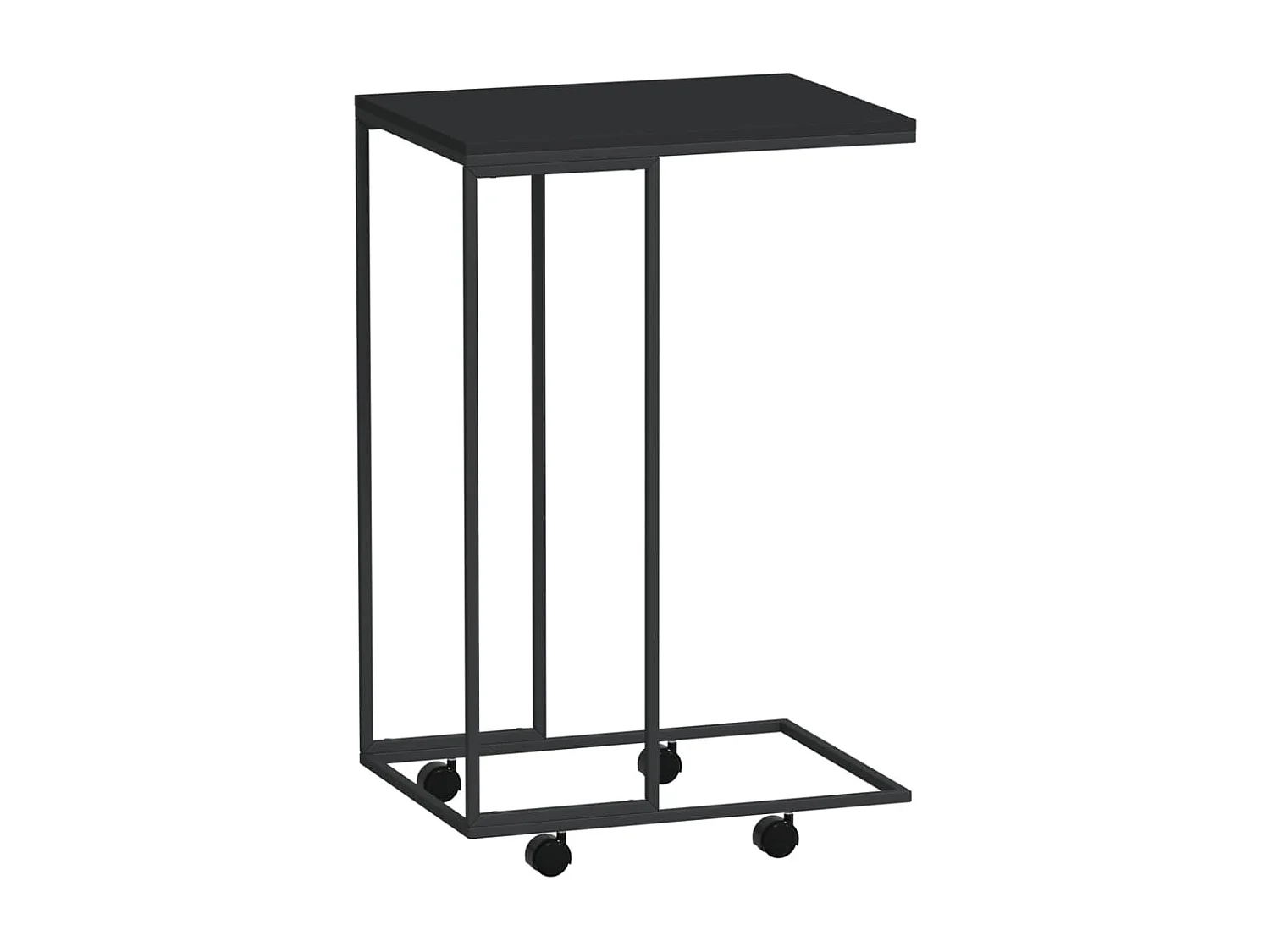 Mesa auxiliar con ruedas Negra 40x30x63,5 cm Madera de ingeniería