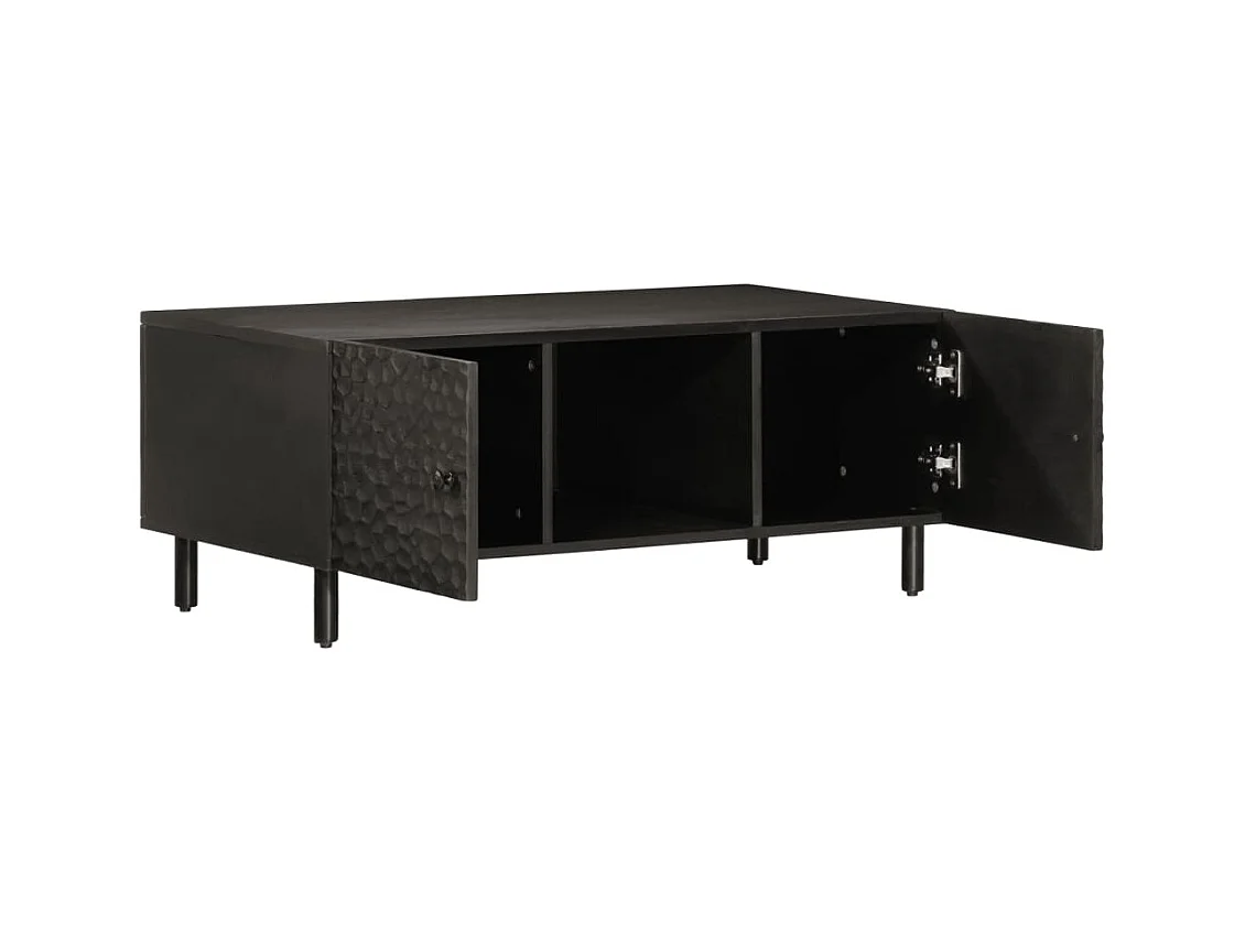 Table basse noir 100x54x40 cm bois massif de manguier