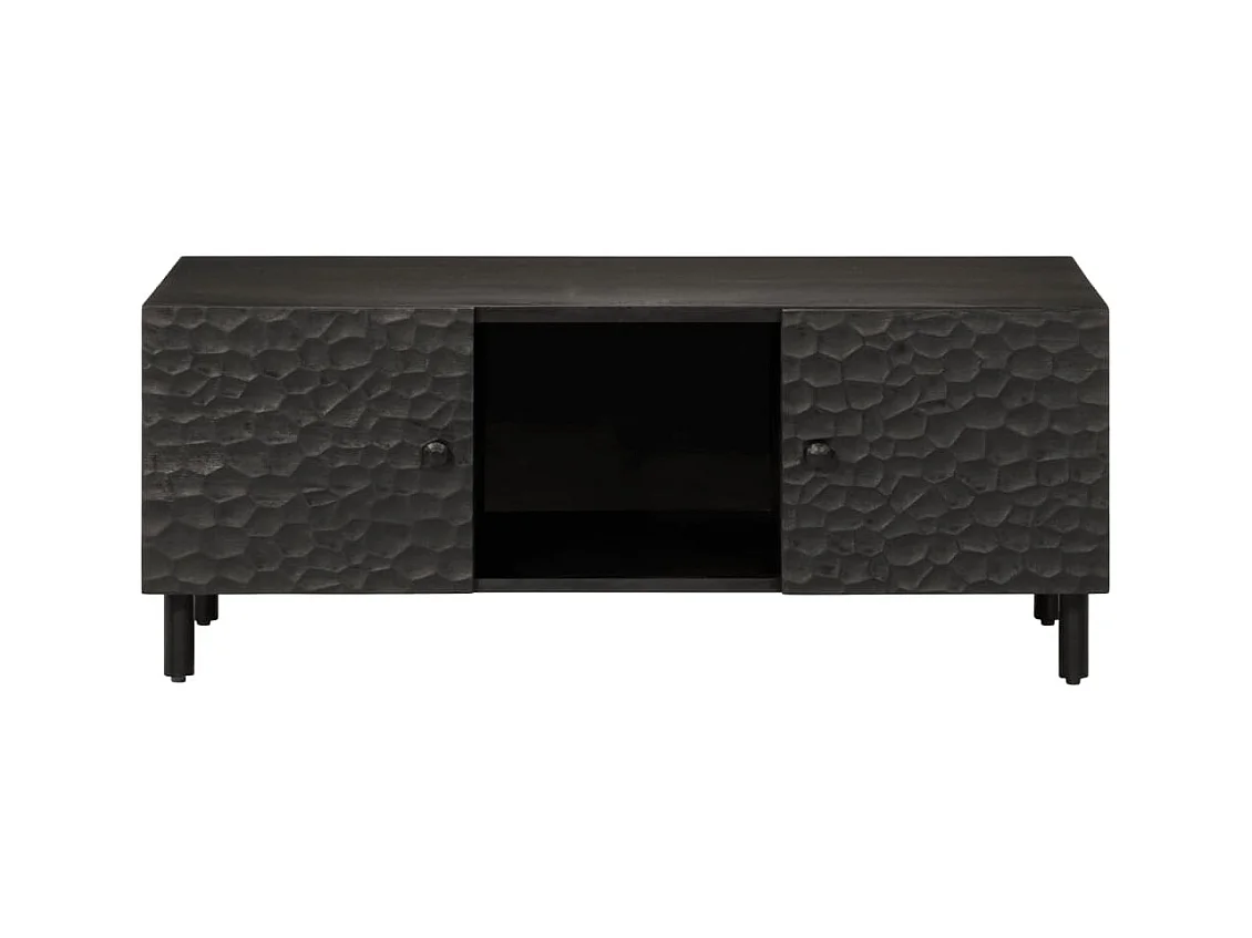 Table basse noir 100x54x40 cm bois massif de manguier
