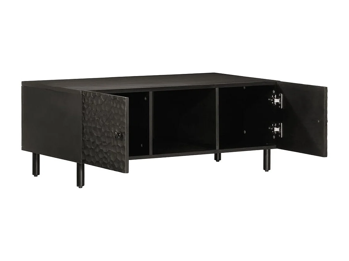 Table basse noir 100x54x40 cm bois massif de manguier