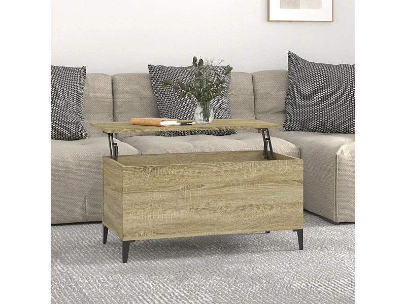 Mesa de centro de roble Sonoma 90x44,5x45 cm Madera de ingeniería
