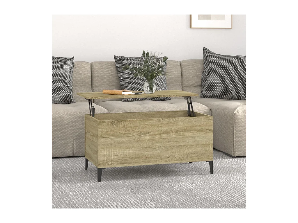 Sonoma Eiken Salontafel 90x44,5x45 cm Bewerkt Hout