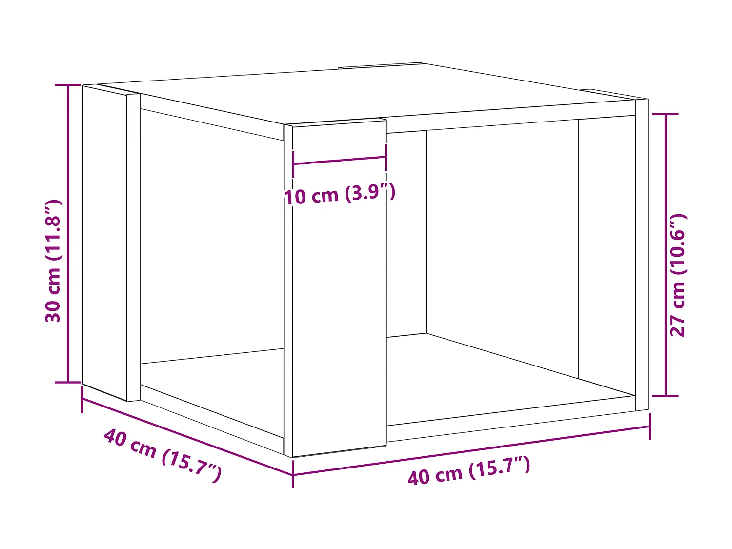 Table basse Chêne noir 40x40x30 cm Bois reconstitué