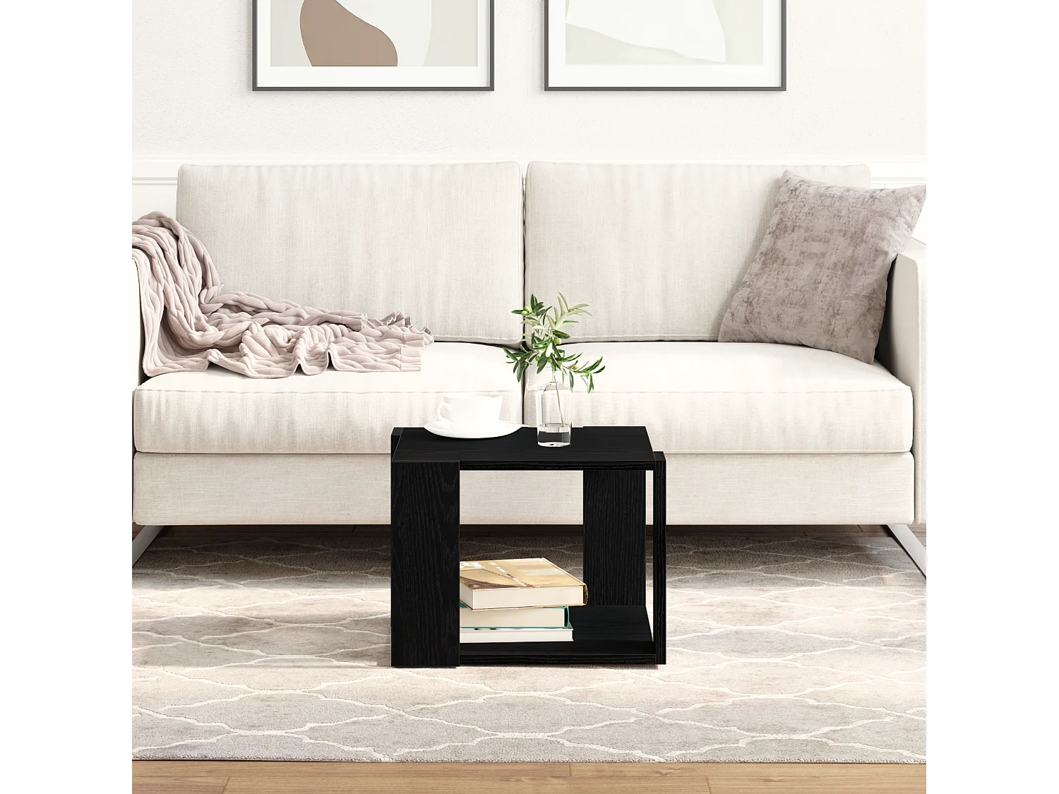 Table basse Chêne noir 40x40x30 cm Bois reconstitué