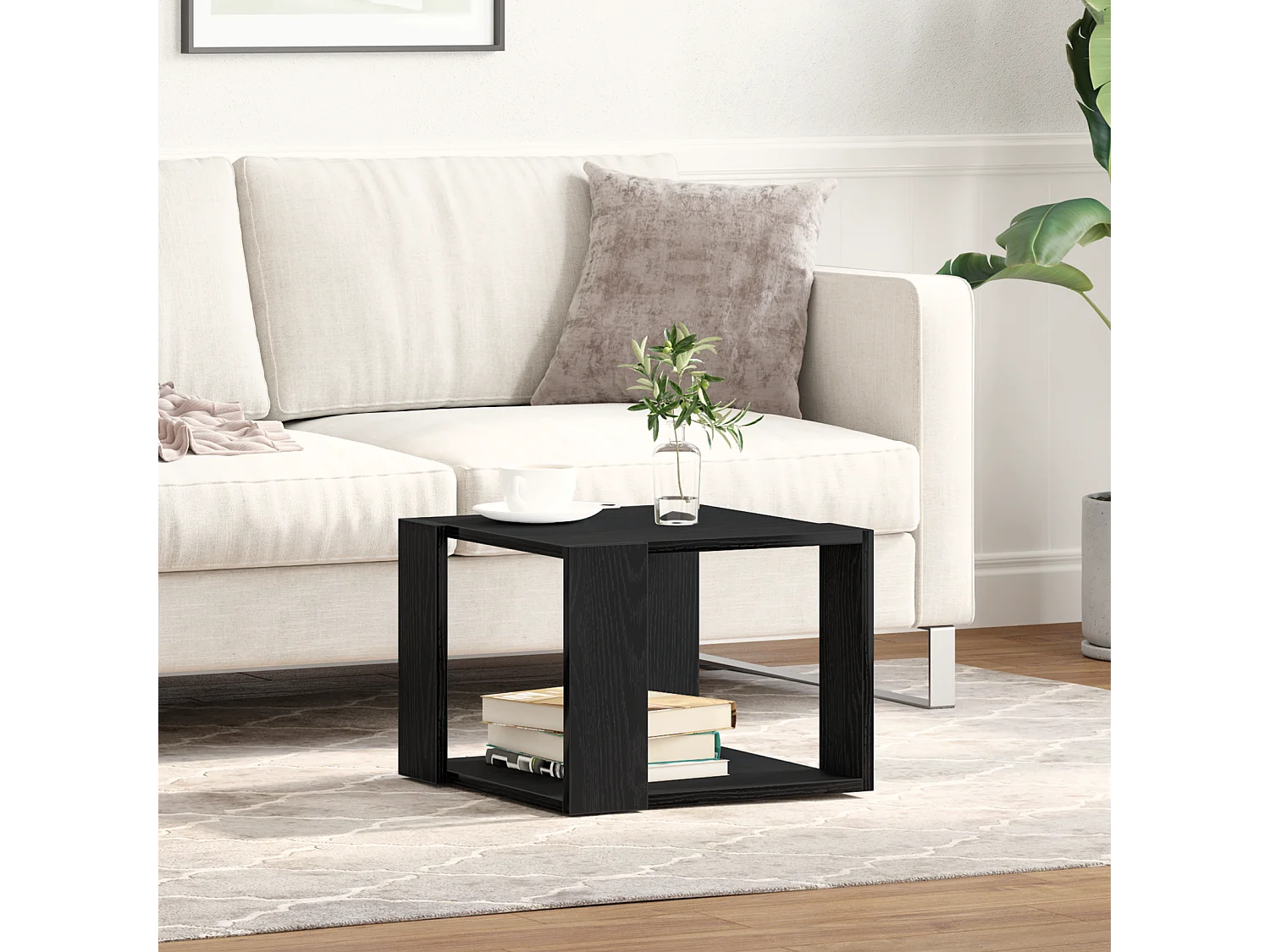 Table basse Chêne noir 40x40x30 cm Bois reconstitué