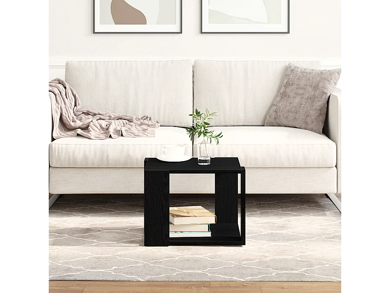 Table basse Chêne noir 40x40x30 cm Bois reconstitué