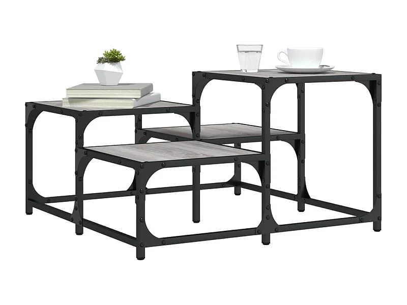 Table basse sonoma gris 68x68x40 cm bois d'ingénierie