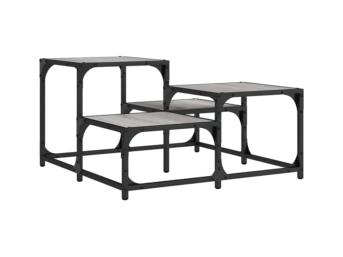 Tavolino Sonoma grigio 68x68x40 cm in legno ingegnerizzato