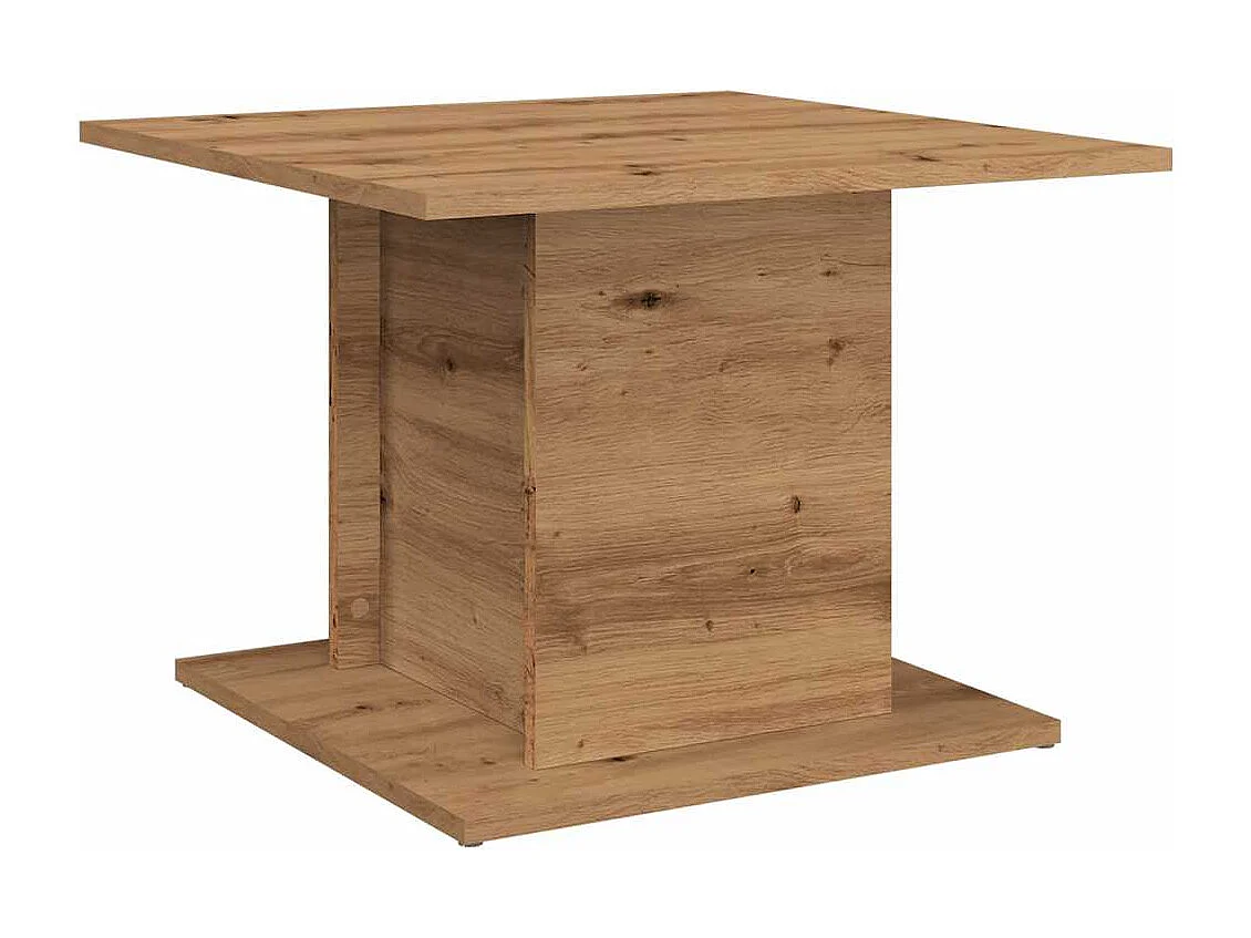 Tavolino da caffè in rovere fatto a mano 55,5x55,5x40 cm in legno ingegnerizzato