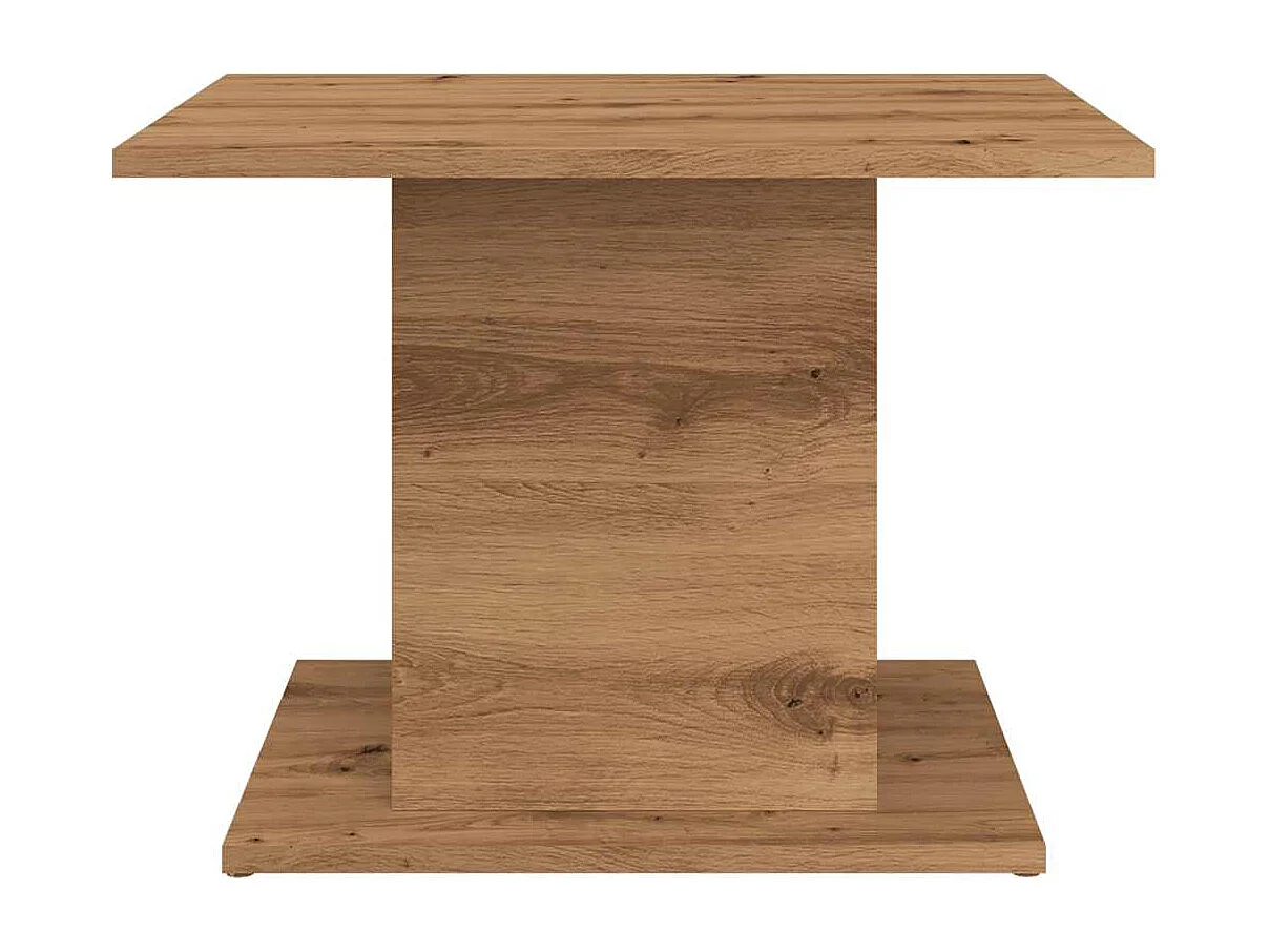 Table basse chêne artisanal 55,5x55,5x40 cm bois d'ingénierie