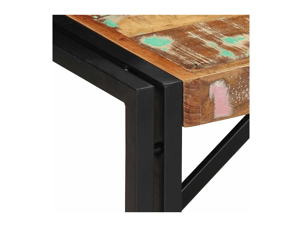 Tavolino multicolore 80x40x35 cm in legno massello di recupero