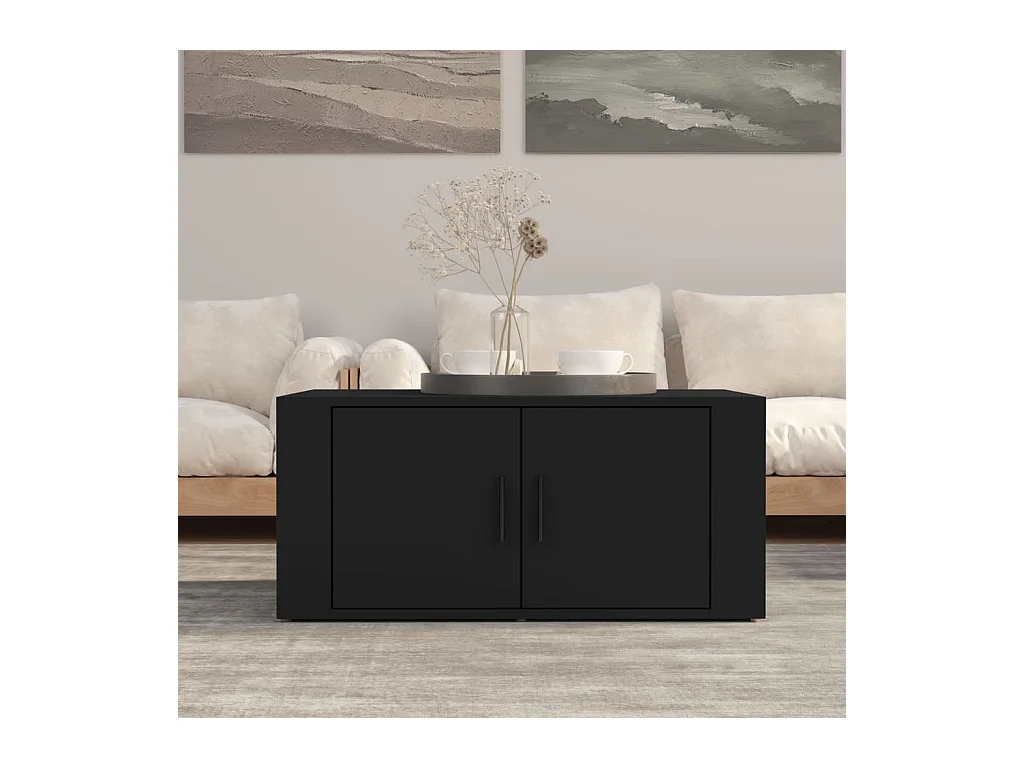 Table basse Noir 80x50x36 cm Bois d'ingénierie