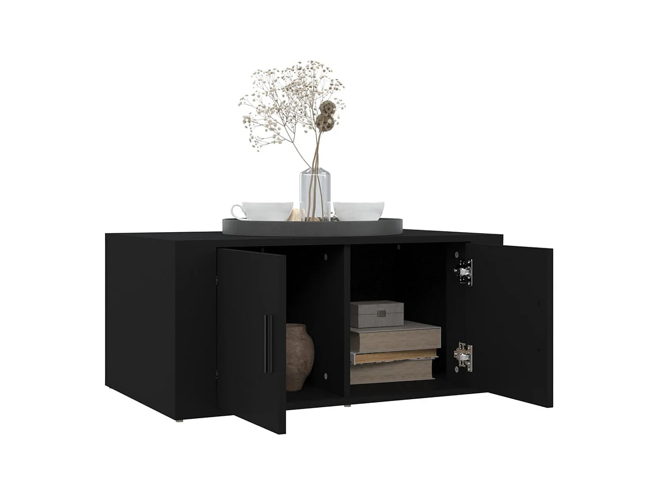 Table basse Noir 80x50x36 cm Bois d'ingénierie