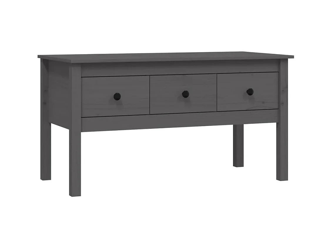 Table basse Gris 102x49x55 cm Bois massif de pin