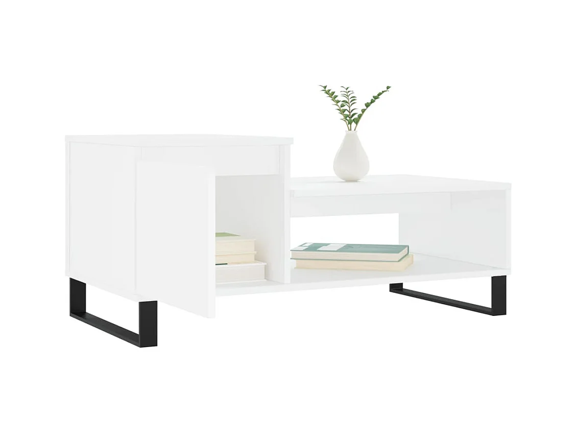 Table basse Blanc 100x50x45 cm Bois d'ingénierie