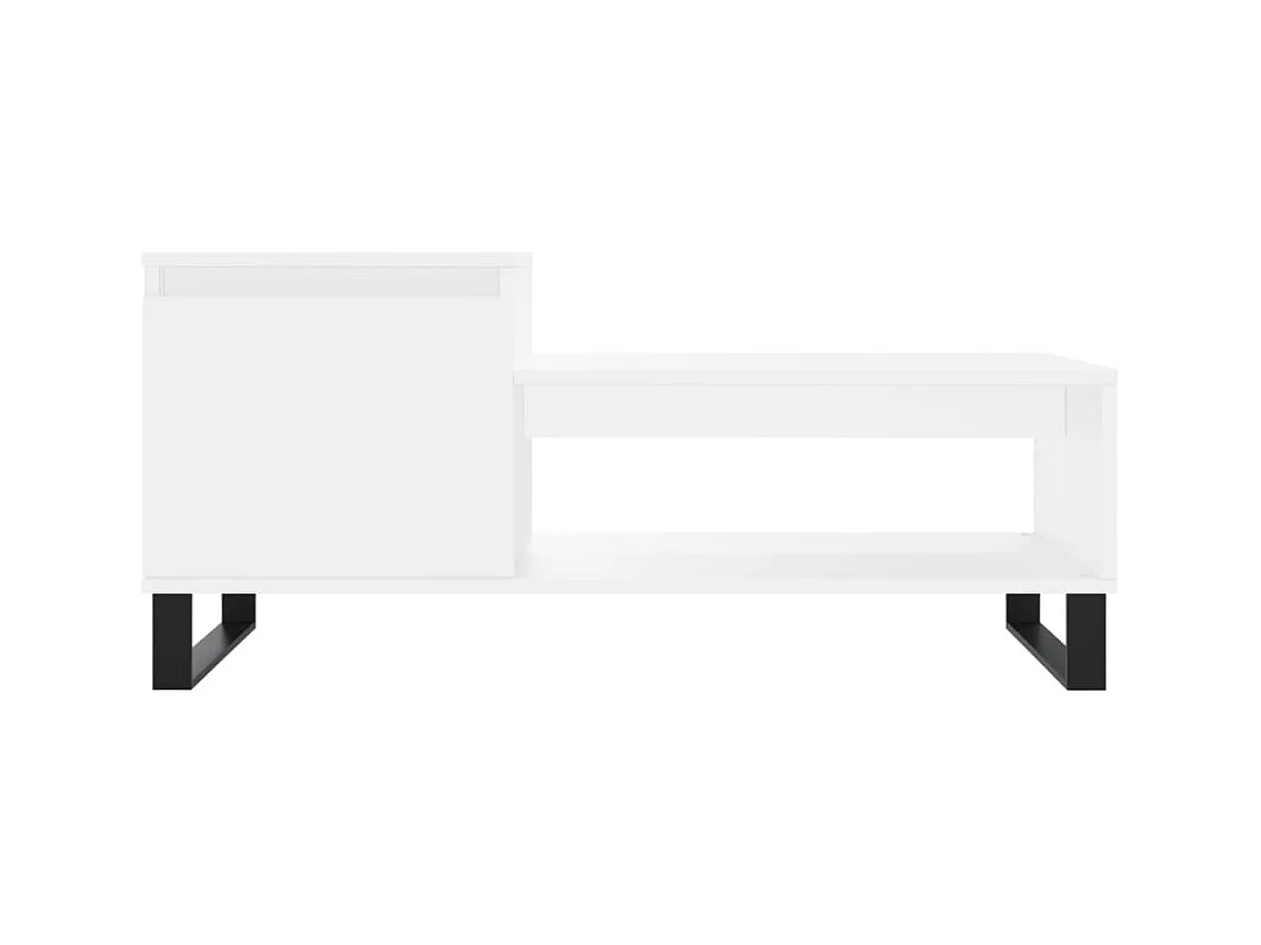 Table basse Blanc 100x50x45 cm Bois d'ingénierie