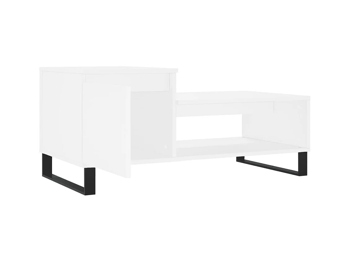 Table basse Blanc 100x50x45 cm Bois d'ingénierie