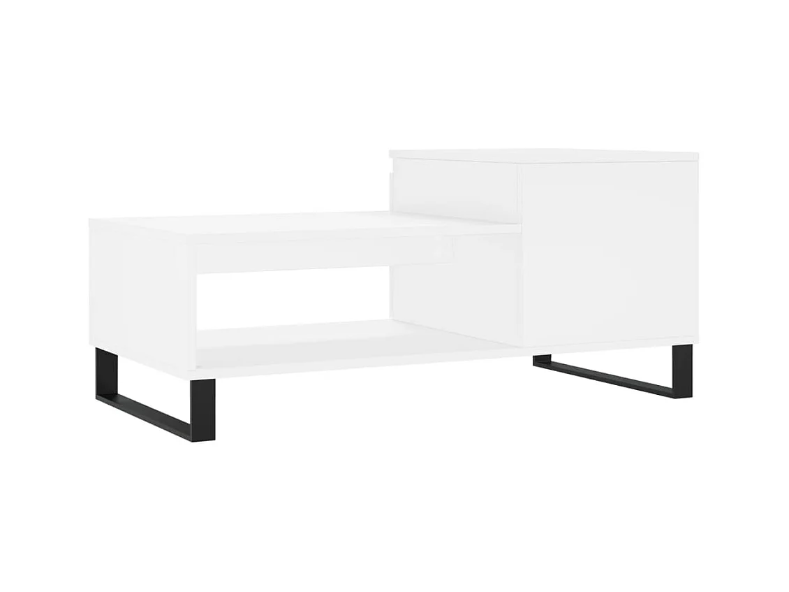 Table basse Blanc 100x50x45 cm Bois d'ingénierie