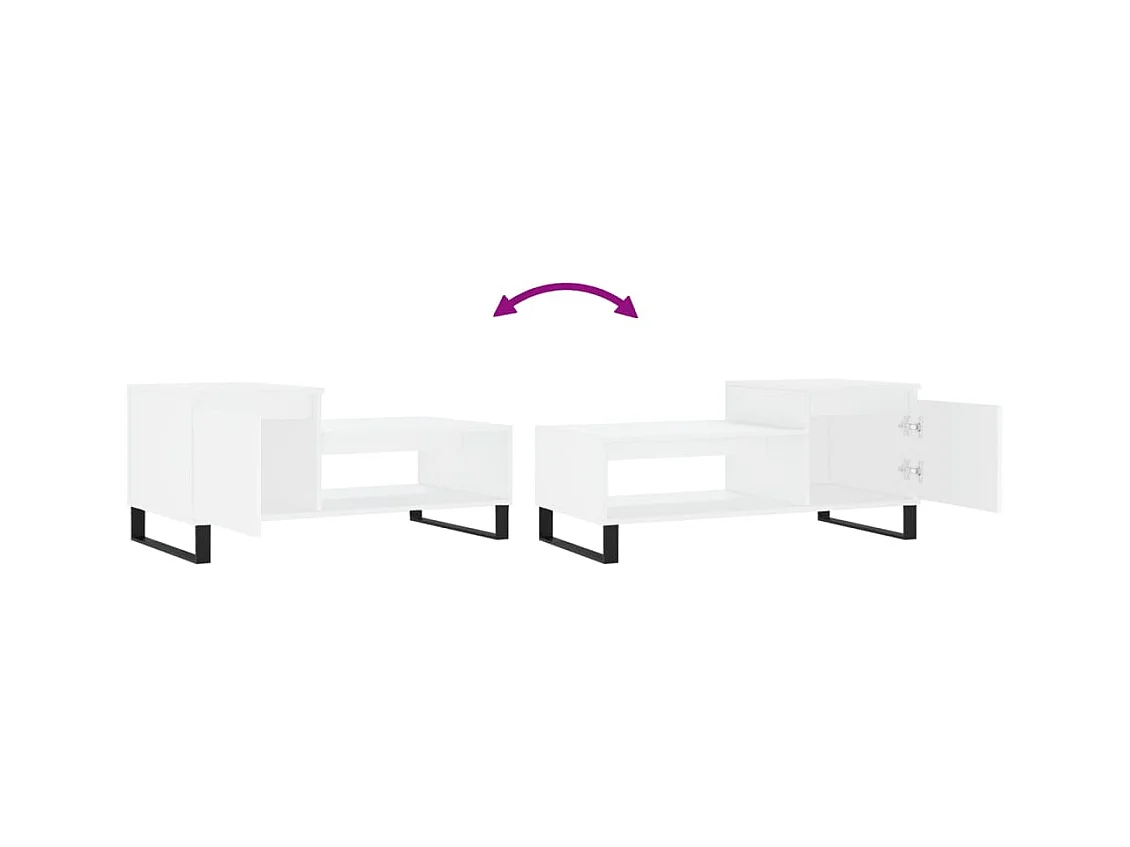 Table basse Blanc 100x50x45 cm Bois d'ingénierie