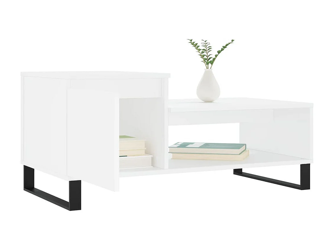 Table basse Blanc 100x50x45 cm Bois d'ingénierie