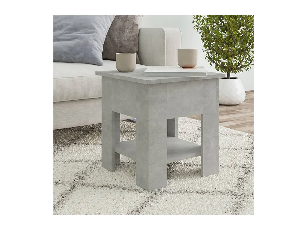 Betongrijze salontafel 40x40x42 cm bewerkt hout