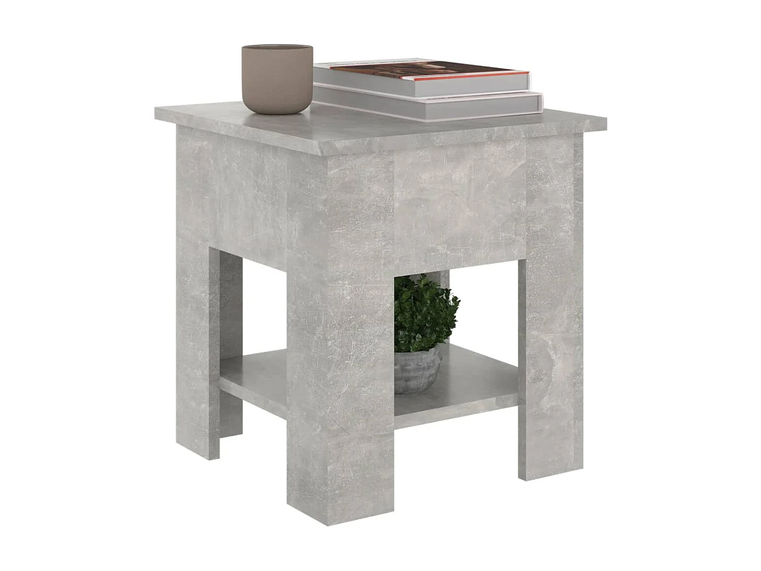 Table basse gris béton 40x40x42 cm bois d'ingénierie