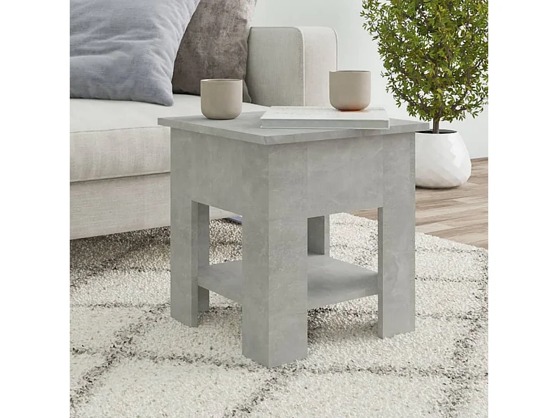 Table basse gris béton 40x40x42 cm bois d'ingénierie