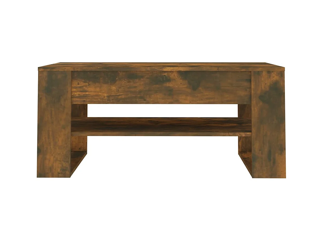 Table basse chêne fumé 102x55x45 cm bois d'ingénierie