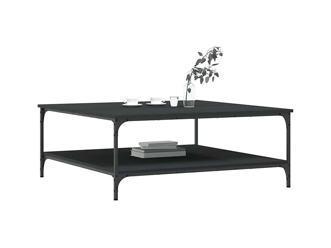 Table basse noir 100x100x40 cm bois d'ingénierie