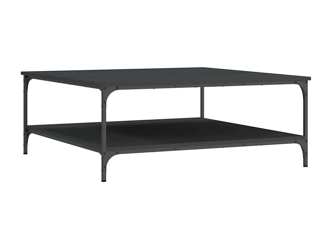 Table basse noir 100x100x40 cm bois d'ingénierie
