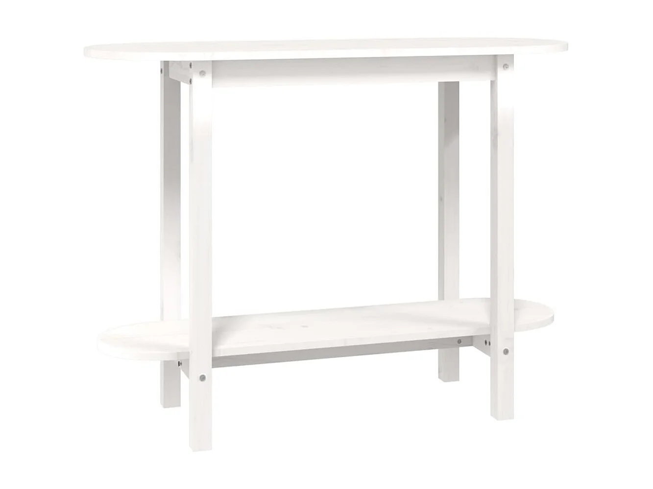 Tavolo consolle Bianco 110x40x80 cm Legno massello di pino