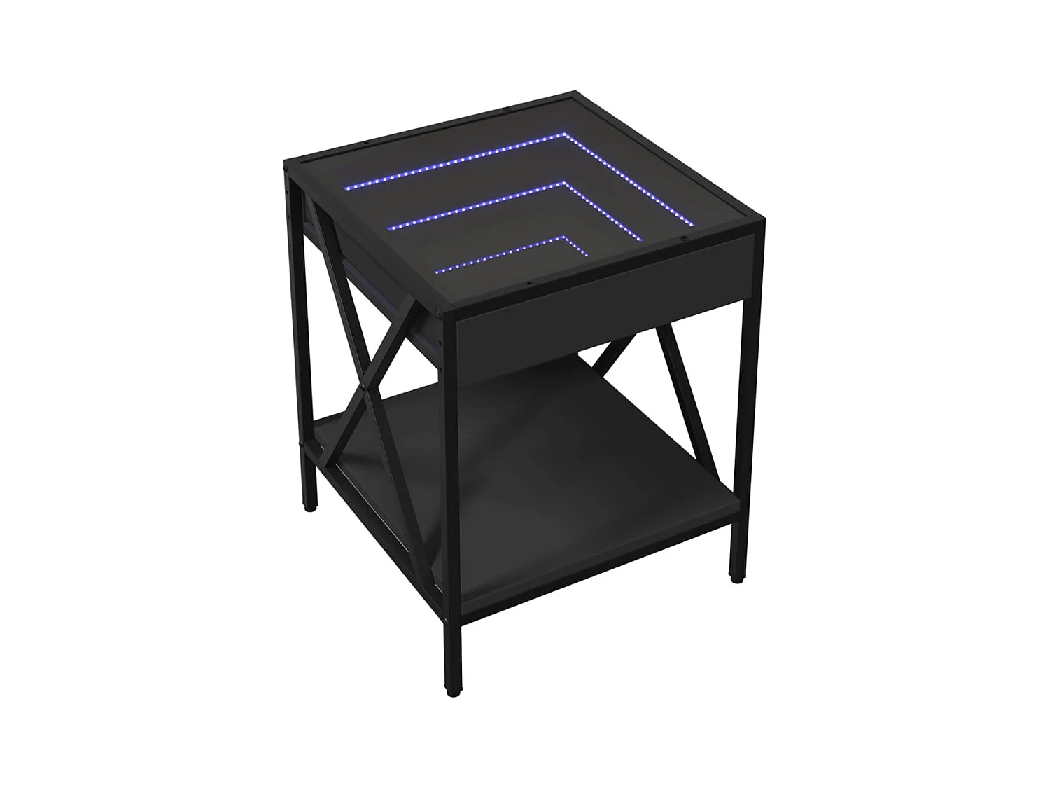 Table basse avec LED Infinity noir 40x40x49 cm