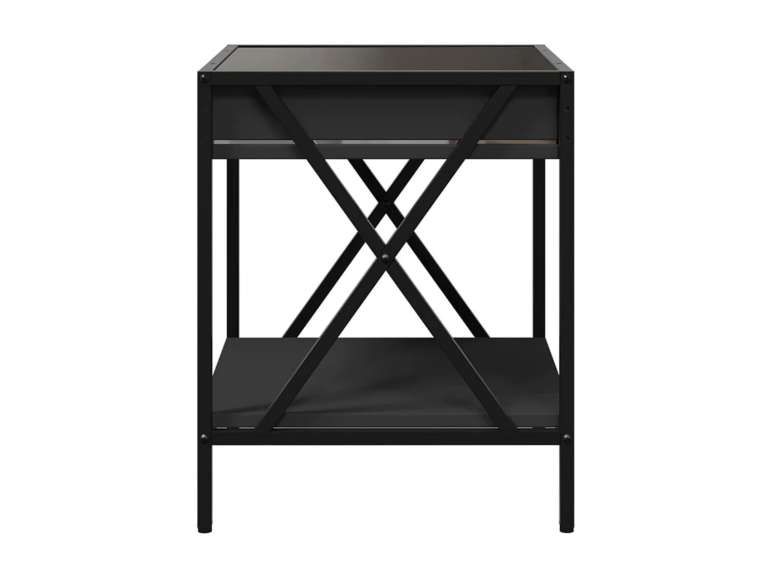 Table basse avec LED Infinity noir 40x40x49 cm