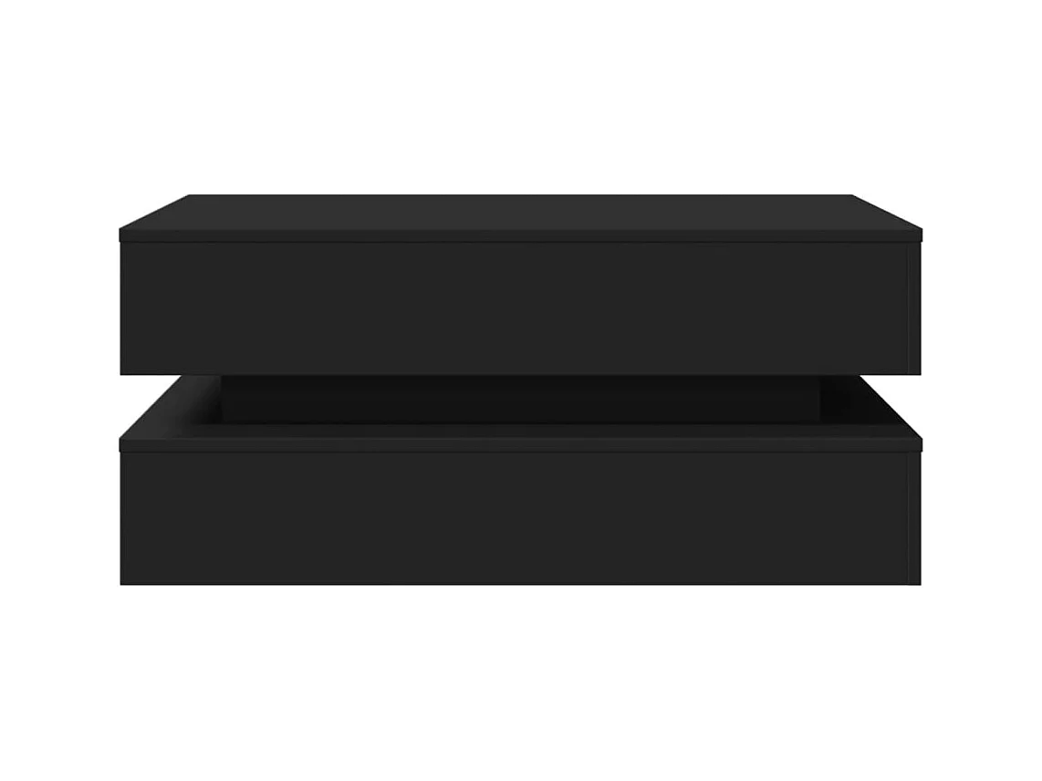Couchtisch mit LED-Leuchten schwarz 90x50x40 cm