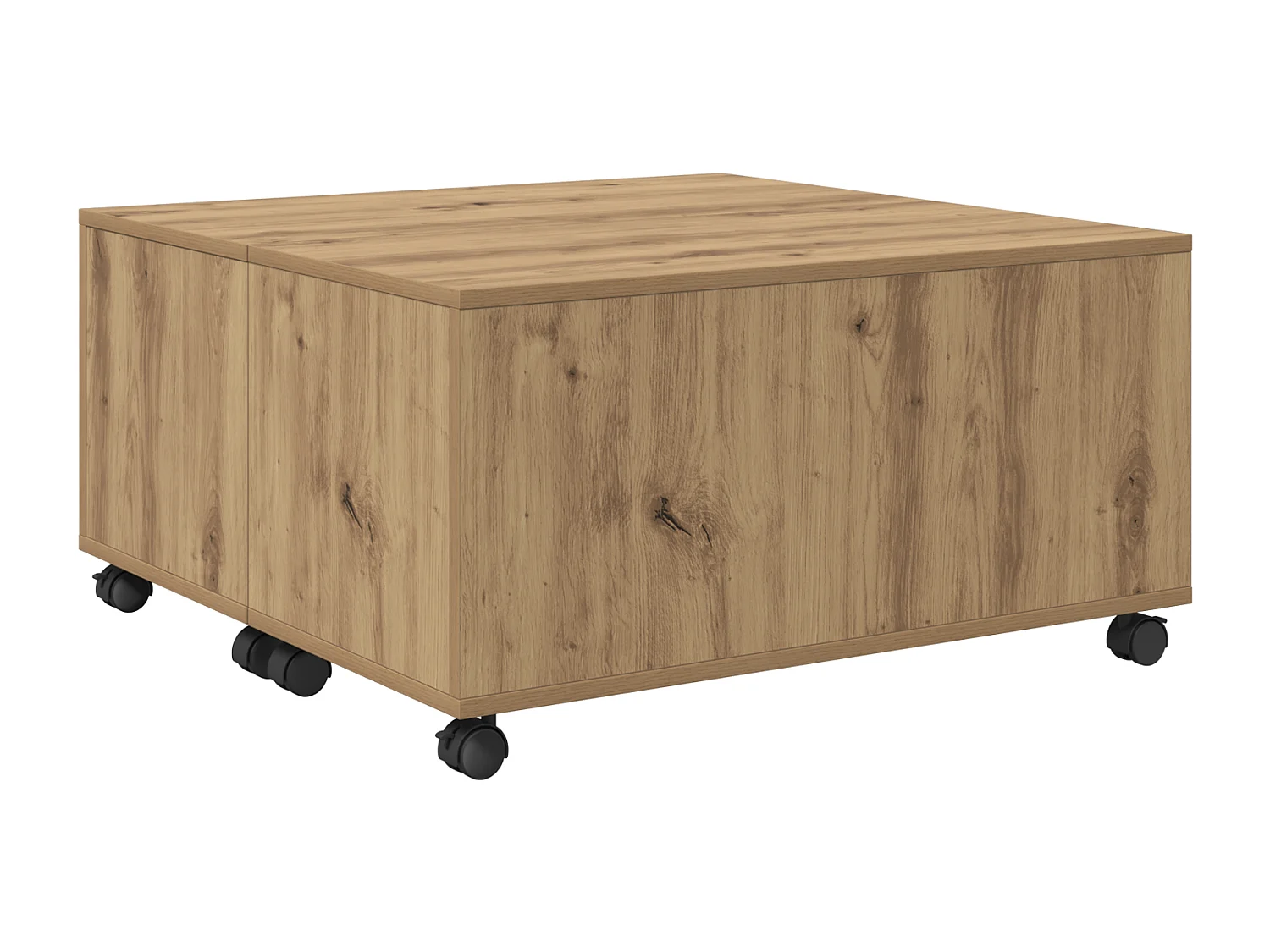 Handgemaakte eikenhouten salontafel 75 x 75 x 38 cm Technisch hout